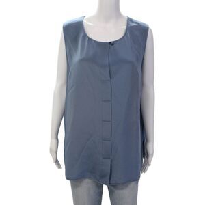Michael Boris Womens Round Neck Sleeveless Pullover Tank Top Blouse Blue Size L